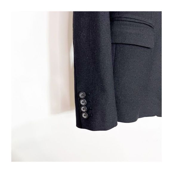 J. Crew Regent Blazer Jacket In Wool Flannel Black Womens Size 4 - Picture 9 of 9